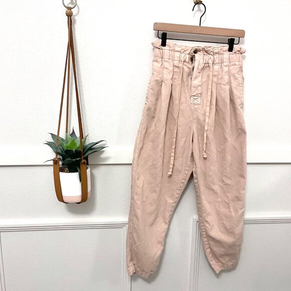 Free People Margate Pleated Trouser Pants Size S Misty Rose - Picture 2 of 7